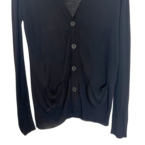 Adam Lippes Black Bamboo Cashmere Minimalist Cardigan Sweater Capsule Wardrobe - Picture 4 of 8